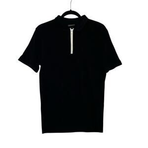 H&M Conscious black short sleeves 1/4 zipper polo shirt size M